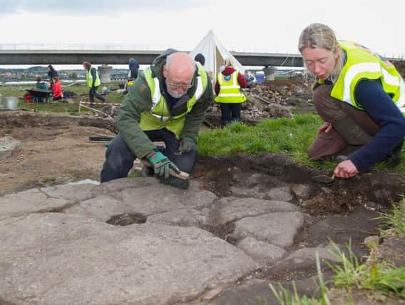Archaeological dig at Clackmannanshire Bridge, searching for the dock used by King James IV's navy.