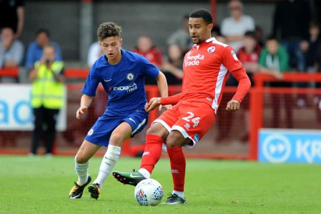 Lewis played a friendly for Crawley against Chelsea. Pic Steve Robards