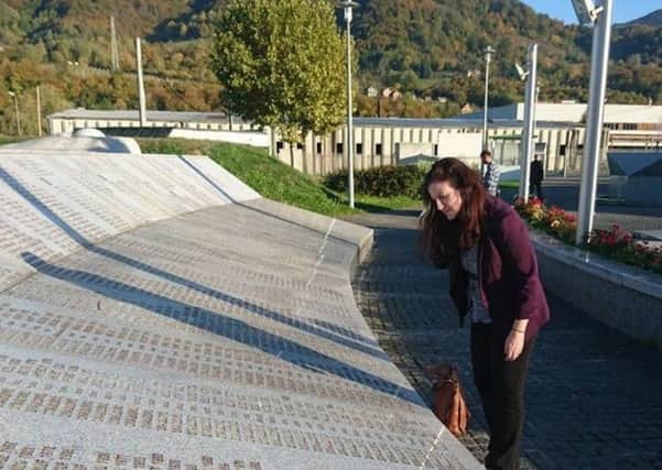 Braes High teacher Fiona Malcolm pictured at the Srebrenica Genocide Memorial