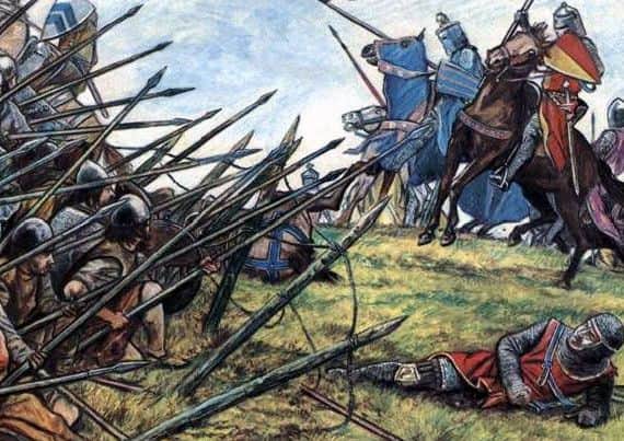 An artist's impression of the Battle of Falkirk where Sir William Wallace's army was routed by the forces of England's King Edward I.