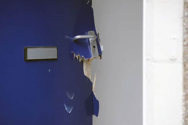 A door was forced in on a Camelon street where a cannabis cultivation was discovered