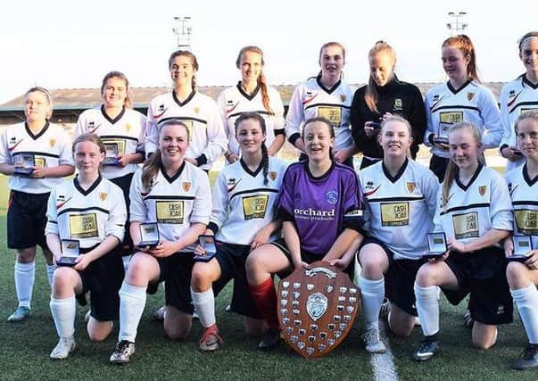 Linlithgow Academy beat Banff to win the Senior Girls Scottish Shield (pic by Scottish Schools Football Association)