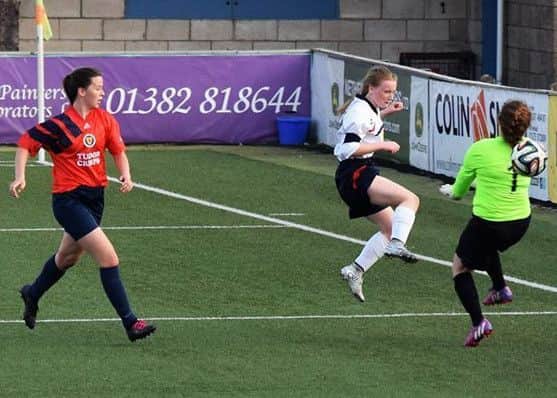 Sophie Walker was the star of the show with four of Linlithgows five goals.  (pic by Scottish Schools Football Association)