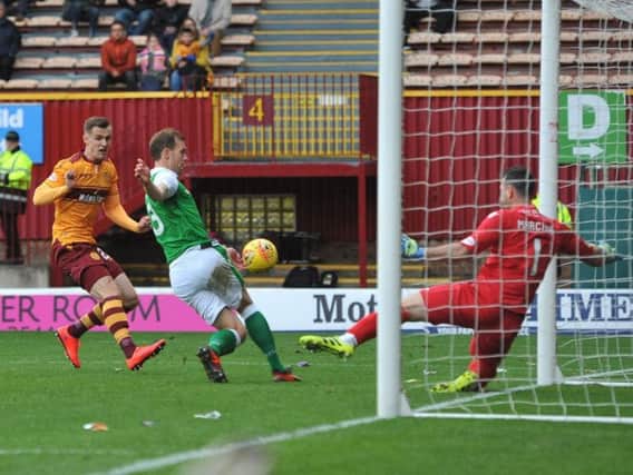 Lithuanian winger Deimantus Petravicius in action for Motherwell (Pic by Angie Isac)
