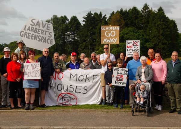 The local residents have been protesting against a new housing development being built on the field bordering the hospital land