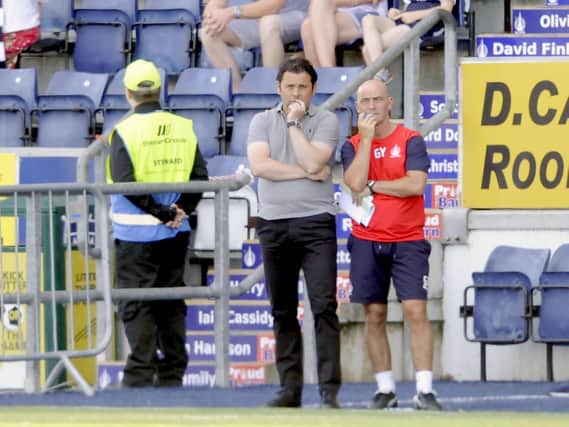 Falkirk manager Paul Hartley and assistant Gordon Young