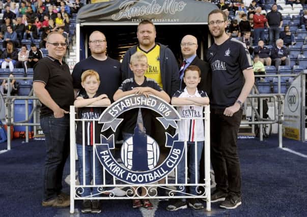 Walking for charity are, back row left to right, Steven Tait, Ross Wayne, Craig Rawding, Lewis Connolly and John McInally. Front row, Finlay McInally, Ben Rawding and Ethan Martin
