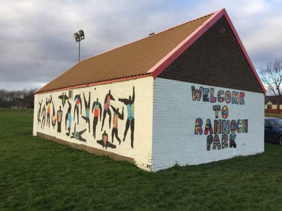 Rannoch Park pavilion, as it looked before the graffiti "artist" struck