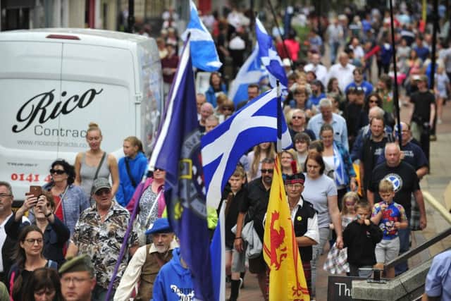Shoppers and visitors joined the procession.
