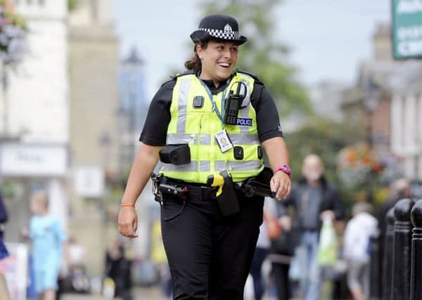 PC Laura Macauley is one of the specially trained officers who carries a taser in Falkirk district. Picture: Michael Gillen