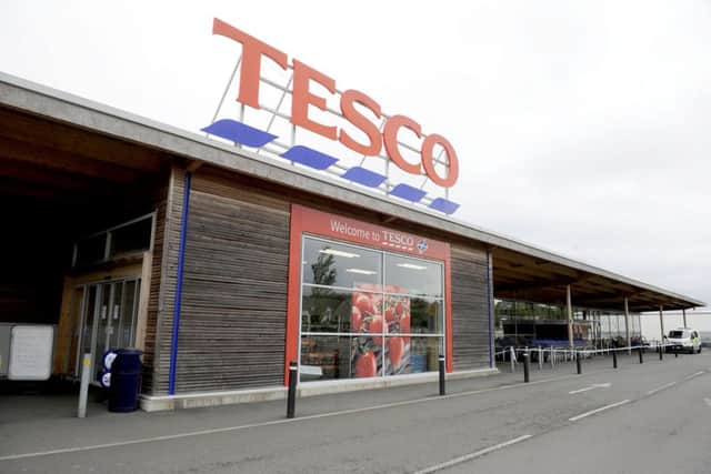 Camelon Tesco was closed due to a police investigation. Picture Michael Gillen.