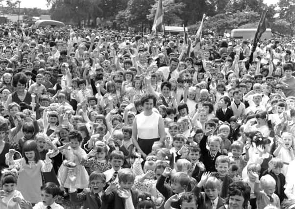 Crowds of children enjoy Grangemouth Gala day held at Zetland Park in June 1971.