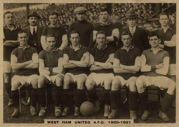 West ham team including Syd Puddefoot later the world's most expensive footballer when signed by Falkirk