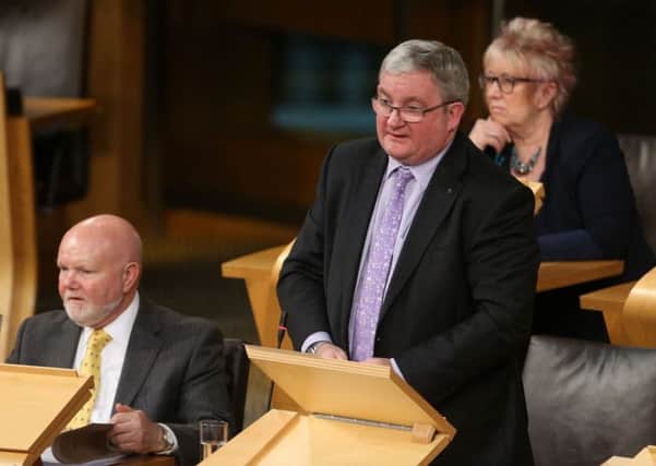 Falkirk East MSP Angus MacDonald in the Scottish Parliament chamber