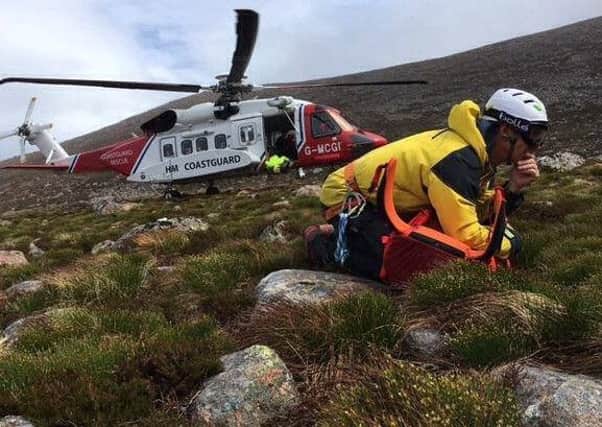 A rescue squad, including helicopter, in action on mountains in the Cairngorms - but this week's drama in the Ochills proves local hills can also pose a terrifying threat.