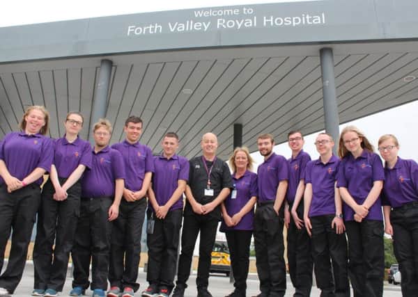 Project SEARCH interns outside Forth Valley Royal Hospital