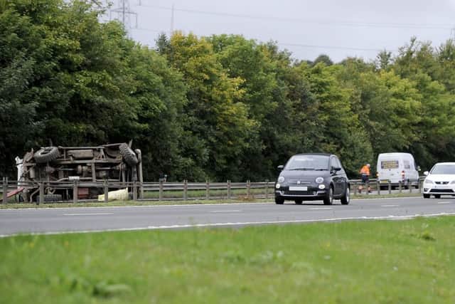 The accident took place between junctions 1 and 2 on the M876. Picture: Michael Gillen