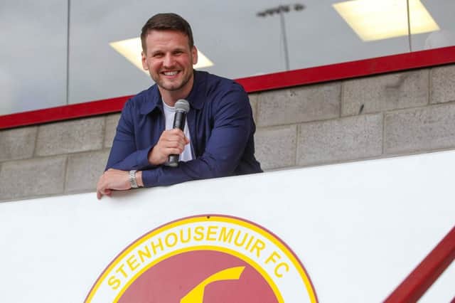 Craig Telfer is Stenhousemuir's Stadium announcer and the host of Tell Him He's Pele podcasts. Picture: Scott Louden.
