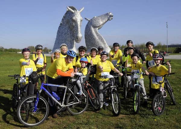 This group of cyclists, who are fundraising for the Miles for Malawi campaign among others, are among many thousands who will pass through Falkirk district. Picture: Michael Gillen