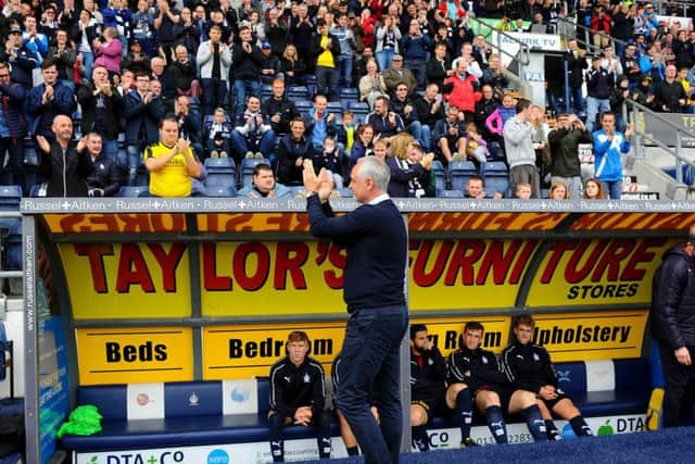 Ray McKinnon applauds the fans before kick-off