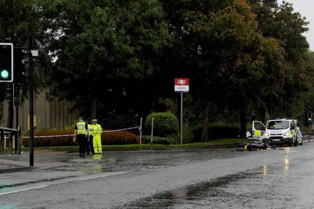 Glasgow Road in Camelon was closed throughout the morning as emergency services dealt with the incident. Picture Michael Gillen.