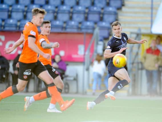 Deimantas Petravicius tries to get Falkirk back into the game (picture: Michael Gillen)