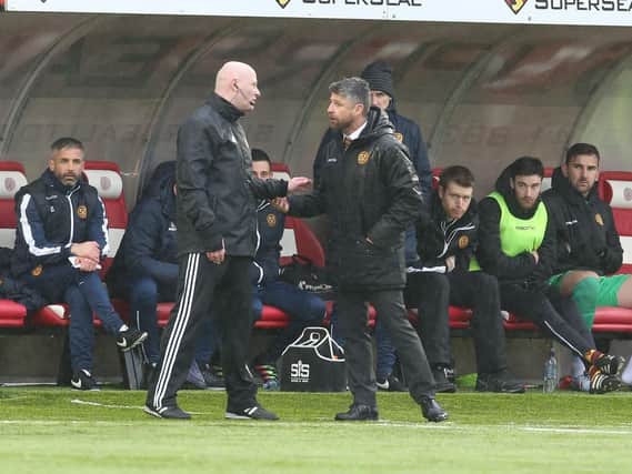 Motherwell manager Stephen Robinson gives Charleston an earful