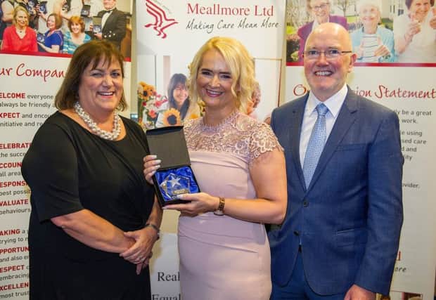 Mary Preston (Operations Director of Meallmore ), Julie Newman of Ivybank House Care Home, Gerry Hennessey (Managing Director of Meallmore)
