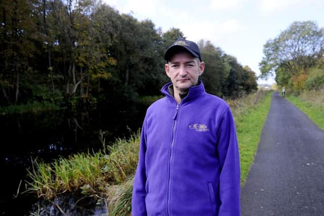 Douglas Wilson discovered the dead dog in the Forth and Clyde Canal. Picture: Michael Gillen