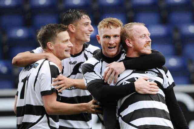 Shire celebrate during the Kelty win