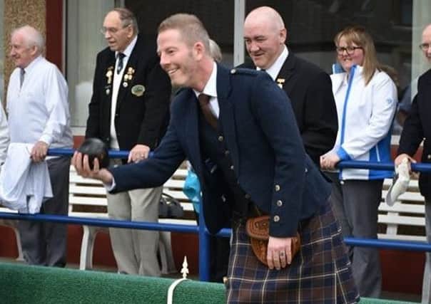 Jim Healy opening the green at Grangemouth earlier this year.