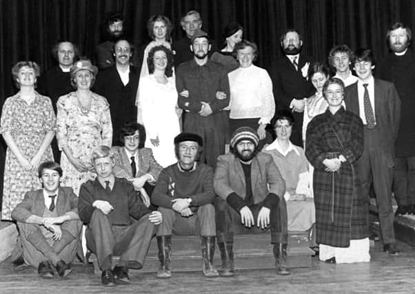 Tryst Theatre cast of their very first production ''Whisky Galore''.