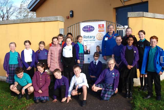 Airth Primary pupils - ready for a spot of planting.