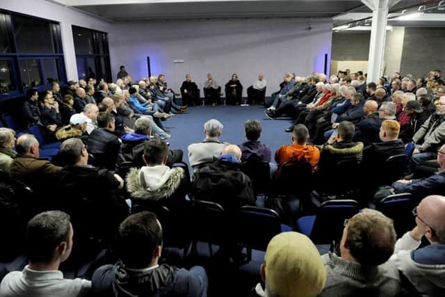 Falkirk held the fans forum within the west stand at The Falkirk Stadium. Picture Michael Gillen.