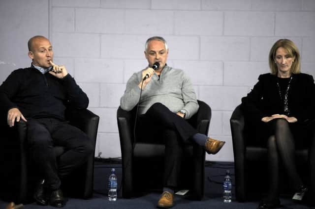The Falkirk manager, CEO and chairman took questions from the audience. Picture Michael Gillen.
