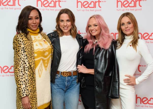 Spice Girls (left to right) Melanie Brown, Melanie Chisholm, Emma Bunton and Geri Horner.