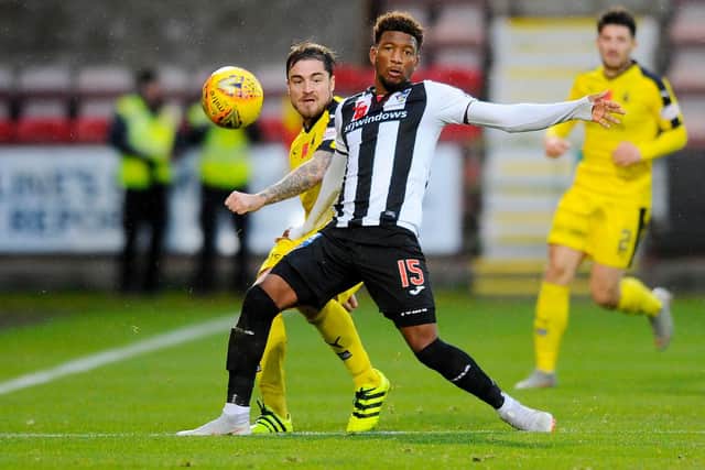 Paul Paton hit the bar for Falkirk and Myles Hippolyte went close for the home side. Picture: Michael Gillen.