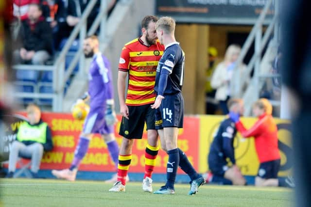 Tommy Robson got involved in the Brough and Quitongo board smash. Pic: Michael Gillen.