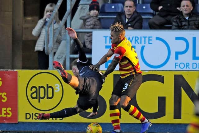 Jai Quitongo avoided a caution for this off the pitch skirmish. Picture: Michael Gillen.