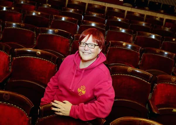 Theatre tour...Wendy Turner, chairwoman of the Players and the theatre's Board of Trustees, was happy to show us around the Barony Theatre and explain the Trustees ambitious plans for its future. (Pic: Michael Gillen)