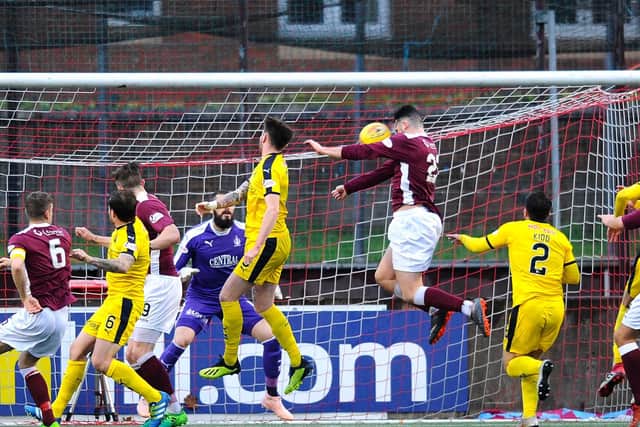 McBrearty levels for Stenhousemuir with a close range header