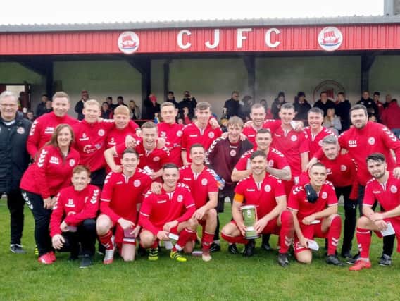 Camelon players pose with the trophy (Pic: Dan Rous)