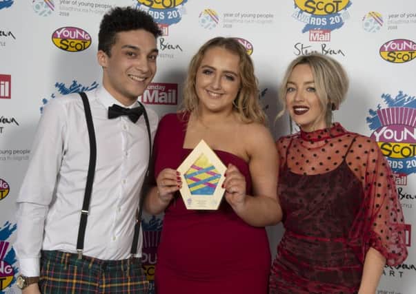 Volunteering winner Emma Robinson with Hayley Scanlan and Tom McEachan #iwill ambassador and Trustee of Step Up To Serve.