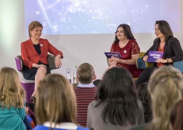 First Minister Nicola Sturgeon meets young people at a special edition of the TV programme Scotland Tonight. (Photo: Peter Devlin)