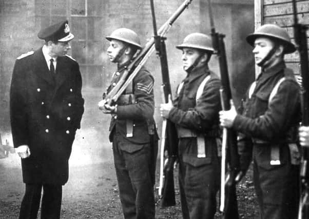 The Duke of Kent pictured inspecting Grangemouth Home Guard