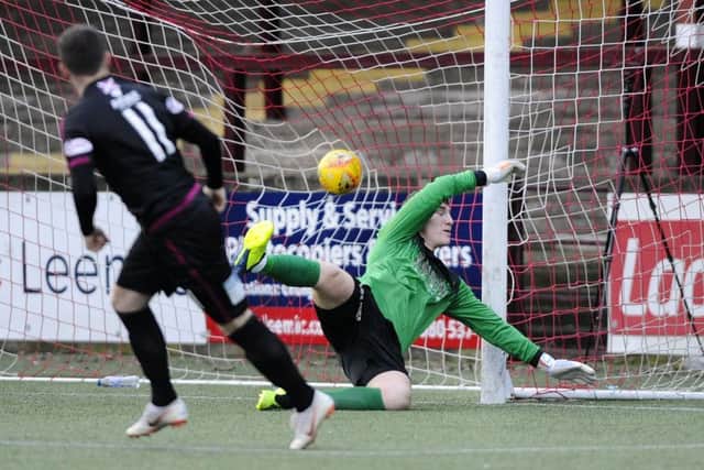 Stenhousemuir lost to league leaders Arbroath. Pictures by Alan Murray