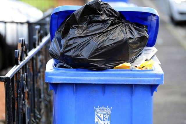 Under the new scheme the blue bin would only contain paper and card