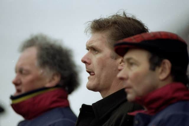 18 Feb 1995: Portrait of Aberdeen Manager Roy Aitken watches the match during the Scottish Cup Fourth Round match against Stenhousemuir played at Ochilview Park in Stenhousemuir, Scotland. Stenhousemuir won the match 2-0. \ Mandatory Credit: Allsport /Allsport