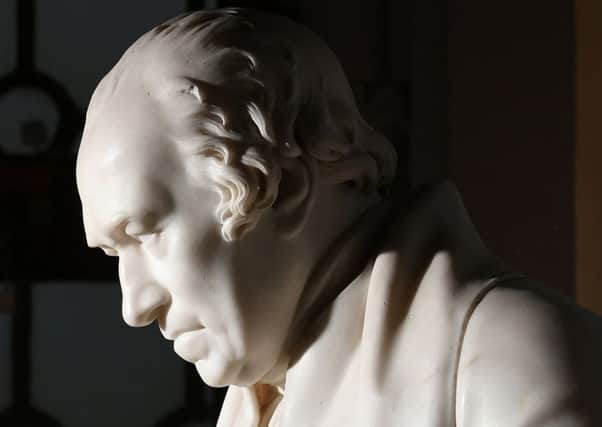 A life-size marble portrait of James Watt, by Sir Francis Chantrey in the Hunterian Museum, Glasgow.