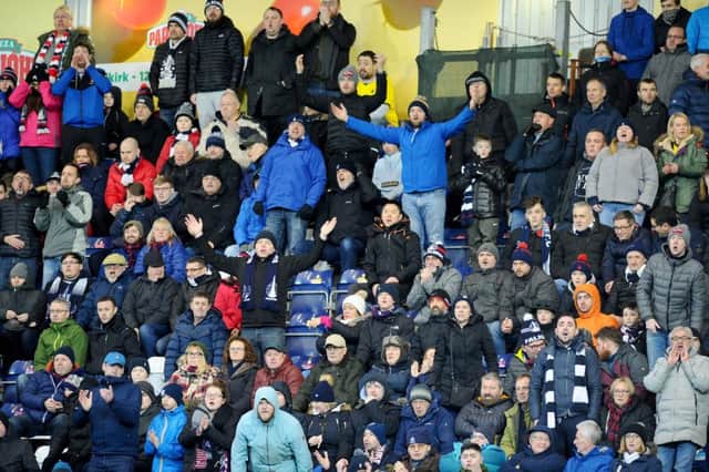 Falkirk fans watched the team score twice, but ship two goals too. Picture Michael Gillen.